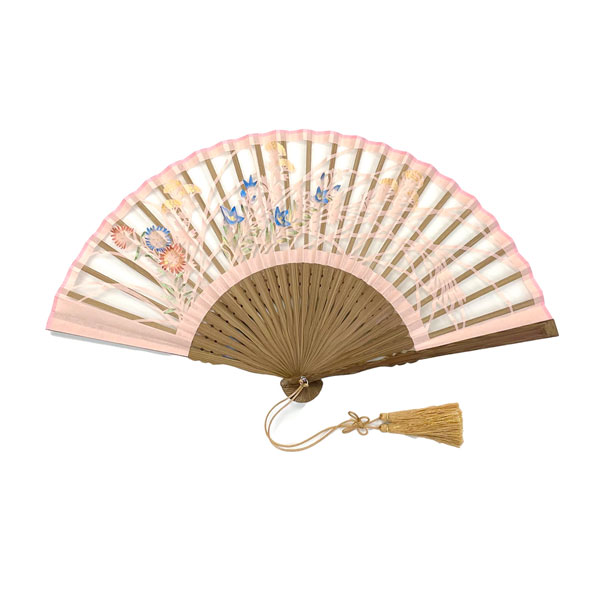 【婦人用】額スカシ　秋草　 (ピンク)