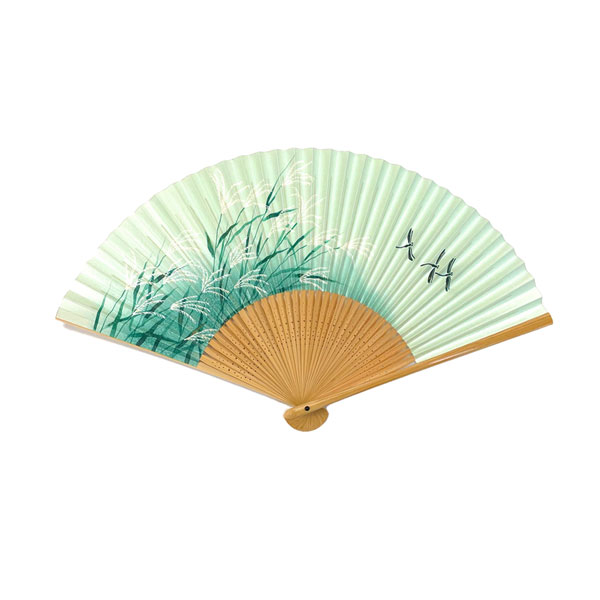 紳士用 白竹扇 すすき蜻蛉 - 京扇堂 - 創業1832年 京扇子の老舗