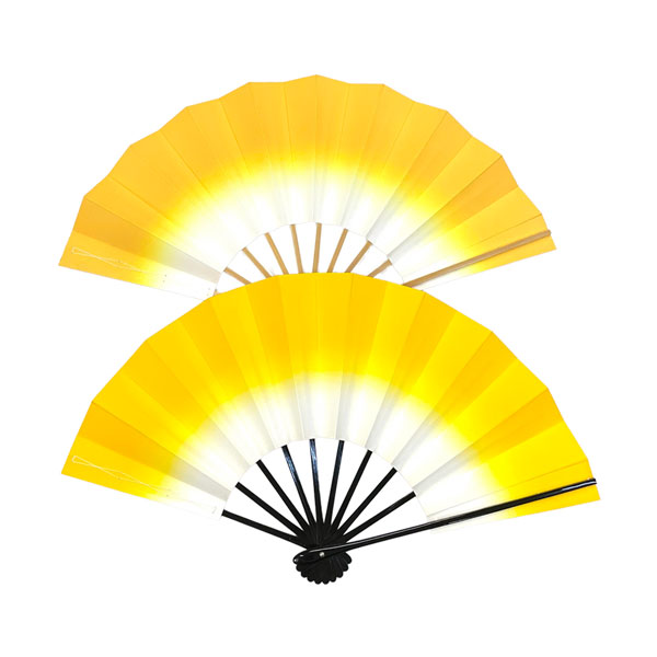 舞扇　白扇　色ボカシ　黄