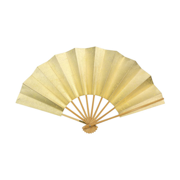 舞扇　白竹　金もみ地　E-13-3