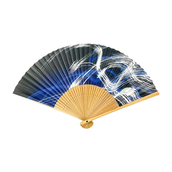 紳士用　白竹扇　流線