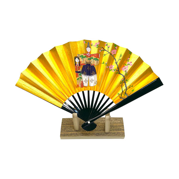 5寸　飾り扇子「雛人形」扇立付