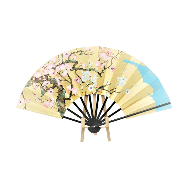 ９寸　飾り扇子「梅」扇立付