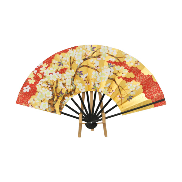 ９寸　飾り扇子「桜」扇立付