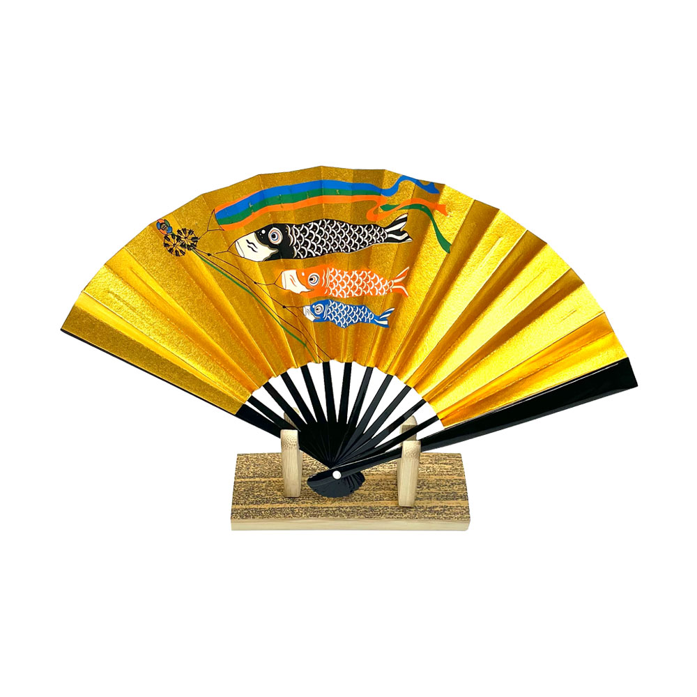 5寸　飾り扇子「鯉のぼり」扇立付