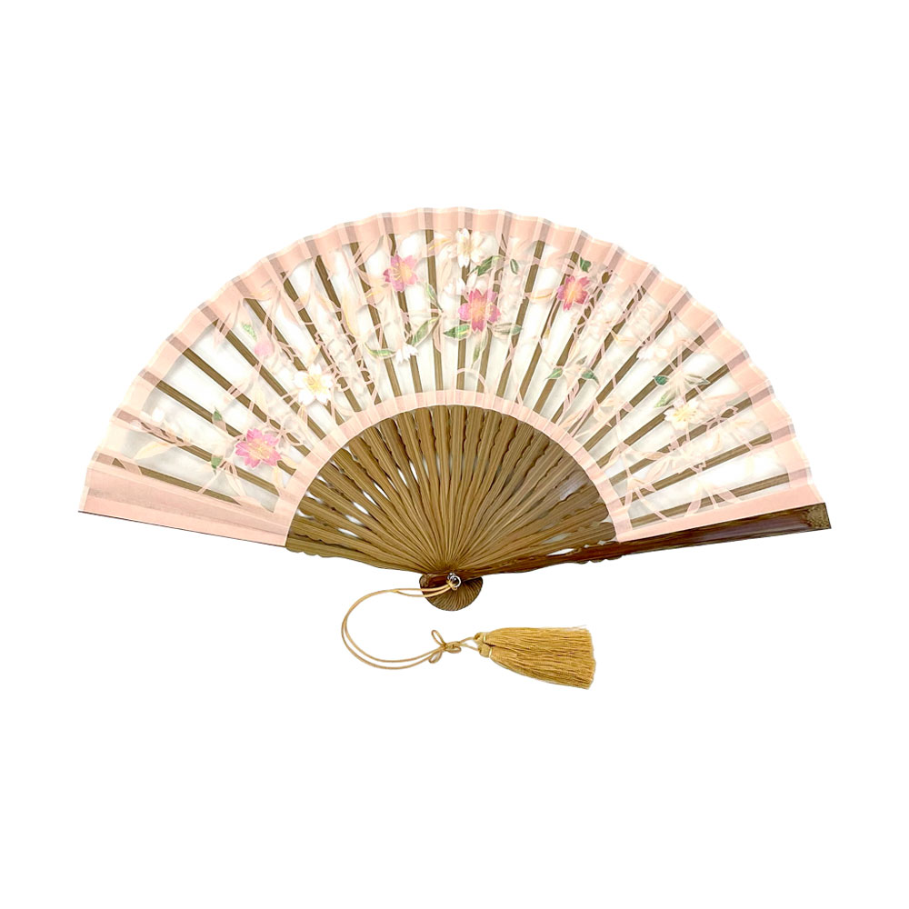 婦人用 額スカシ 桜 (ピンク) - 京扇堂 - 創業1832年 京扇子の老舗