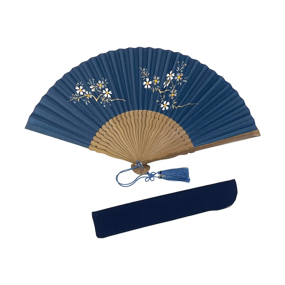 婦人用 　切抜扇子　桜(紺)