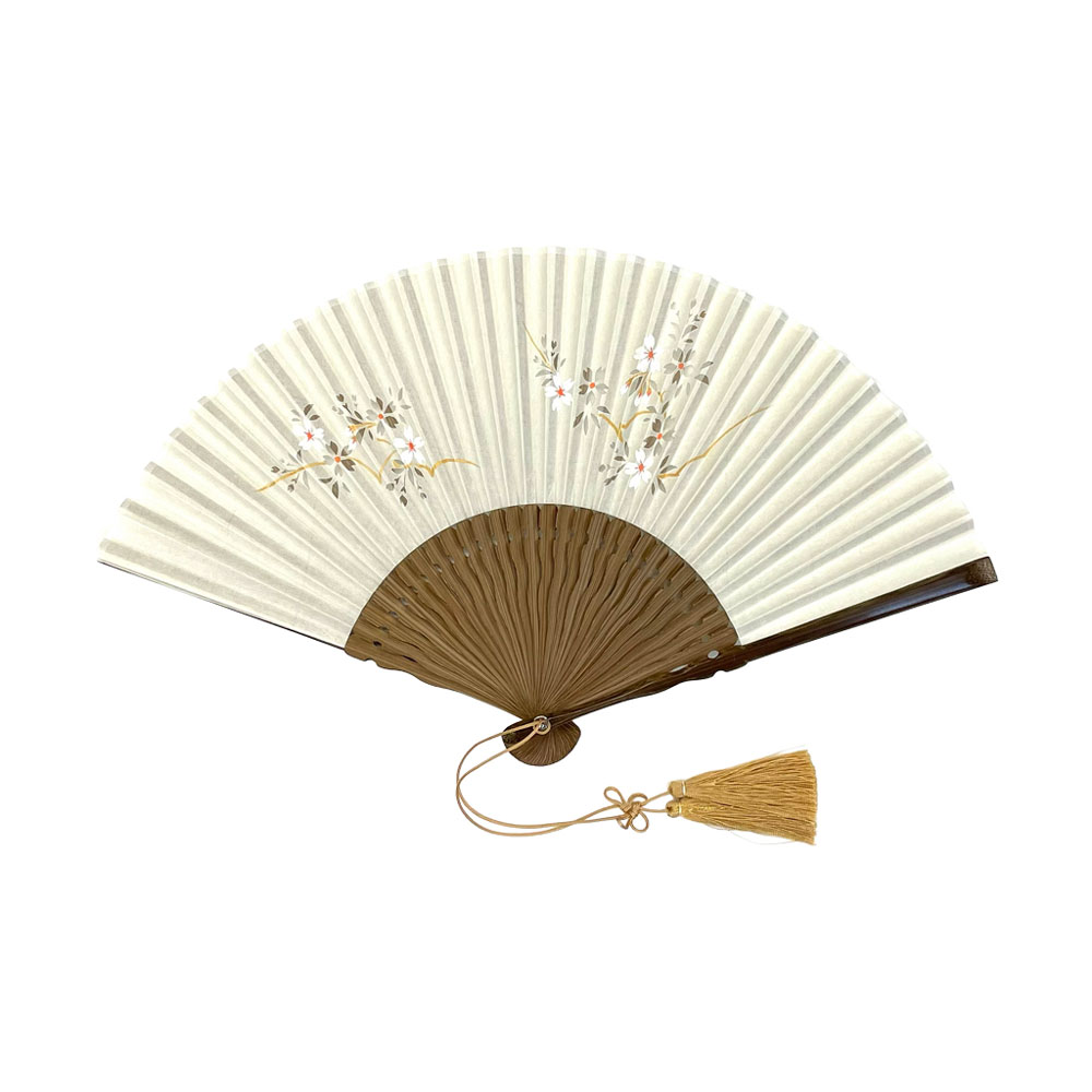 婦人用 切抜扇子 桜(白) - 京扇堂 - 創業1832年 京扇子の老舗