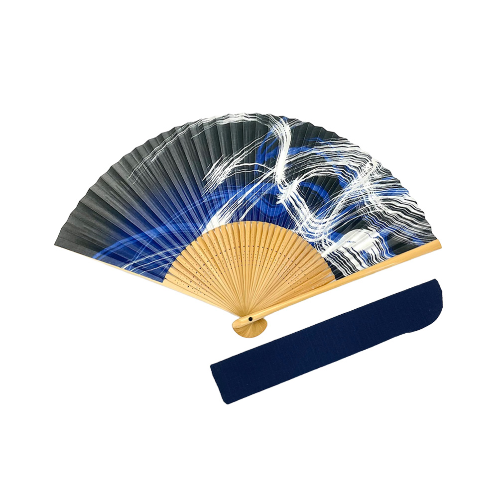 紳士用　白竹扇　流線