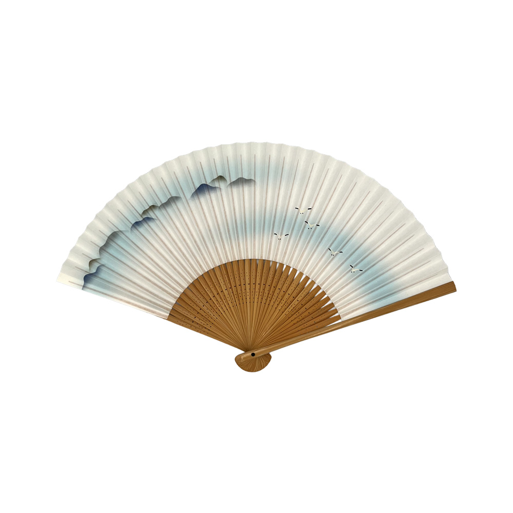 紳士用　白竹扇　カモメ